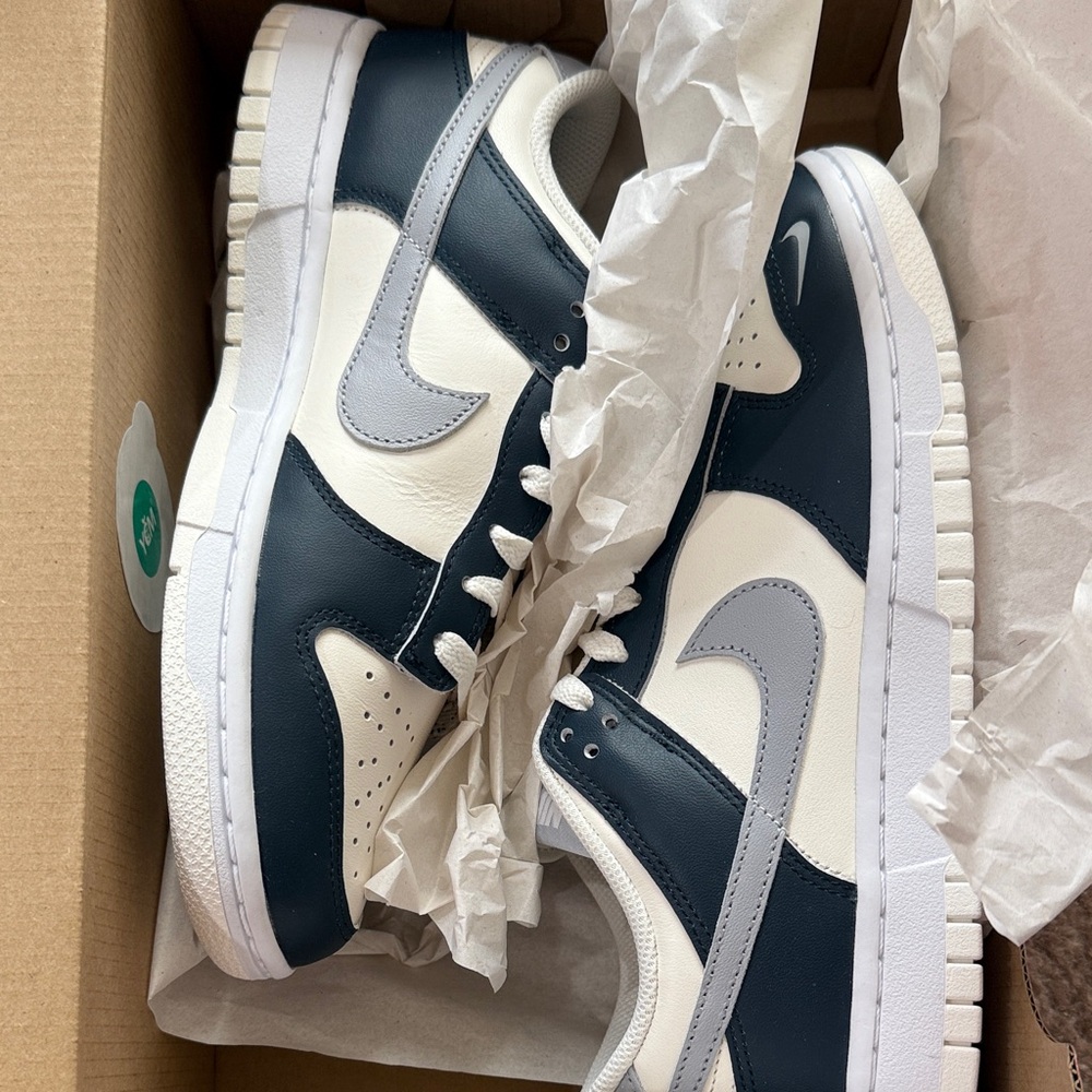 Nike Dunk Low in Dark Blue and White